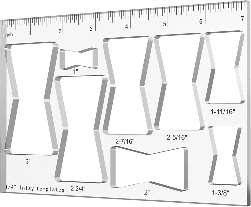 Hecfu 8 in 1 Router Template for Woodworking, Router Jig Bowtie Template for Woodworking, Bowtie Router Template Jig Kit, Butterfly Inlay Template Decorative - Image 1